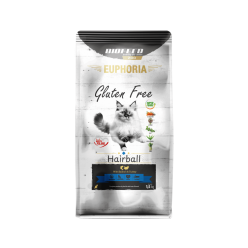 Karma dla kotów EUPHORIA Gluten Free Cat HAIRBALL Indyk & Łosoś 1,5 kg