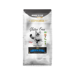 Karma dla kotów EUPHORIA Gluten Free Cat HAIRBALL Indyk & Łosoś 8 kg