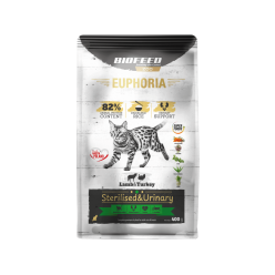 Karma dla kotów EUPHORIA Gluten Free Cat STERILISED & URINARY Indyk & Jagnięcina 400 g