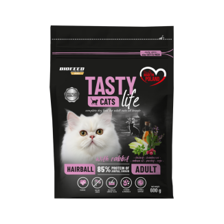 Karma dla kotów Tasty Cats Life HAIRBALL z królikiem 600 g