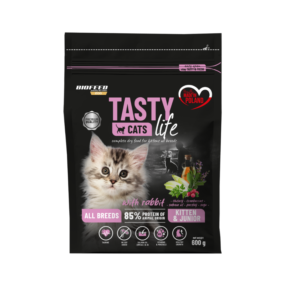 Karma dla kociąt Tasty Cats Life z królikiem 600 g