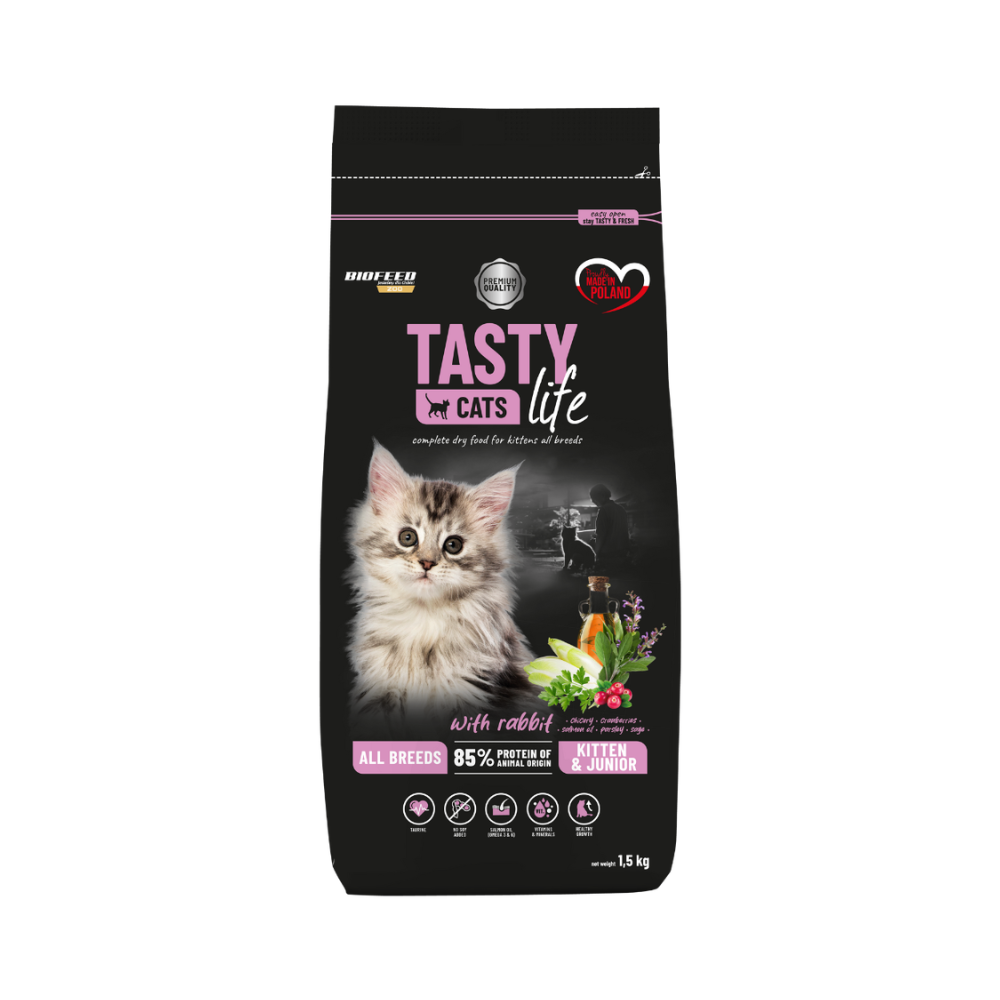 Karma dla kociąt Tasty Cats Life z królikiem 1,5 kg