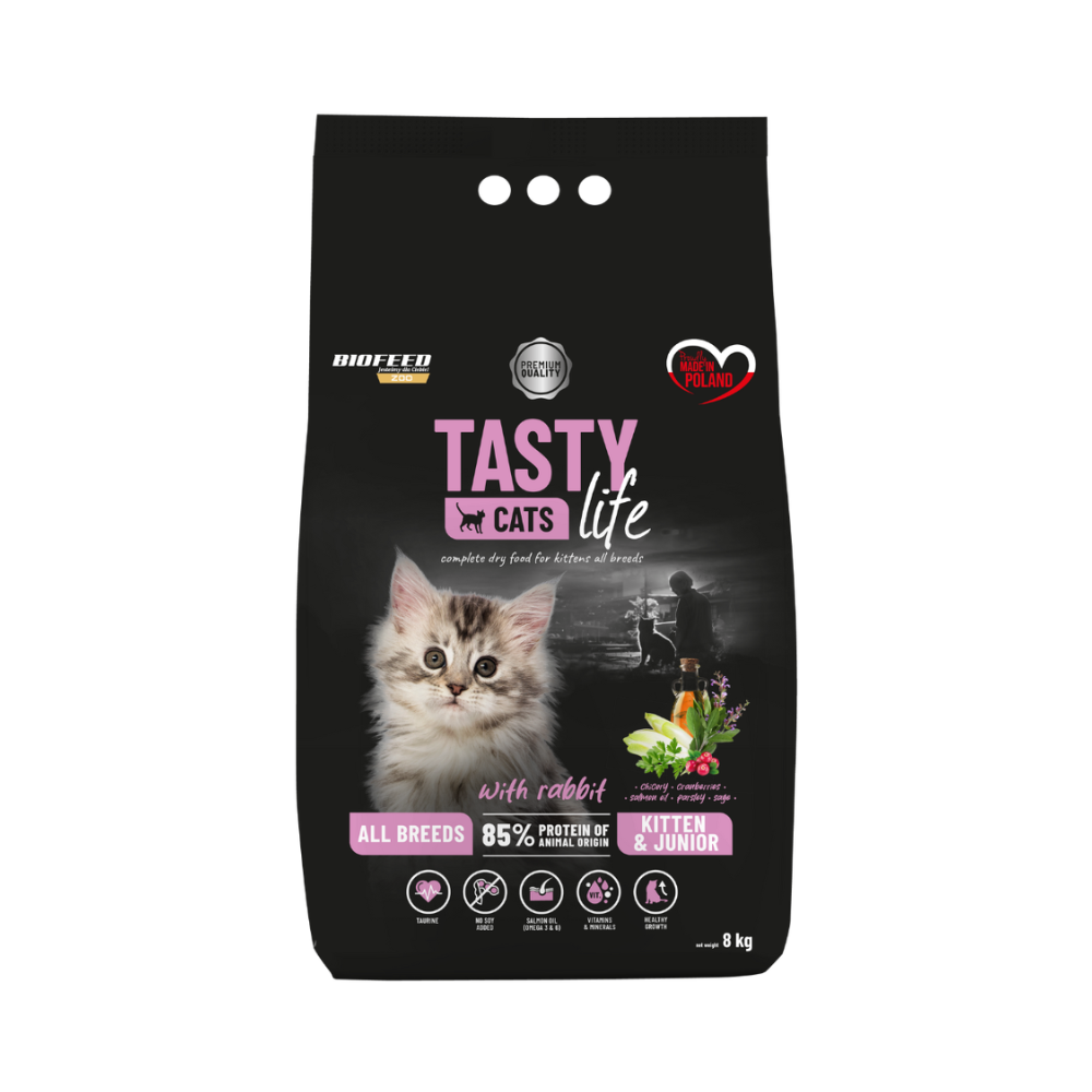 Karma dla kociąt Tasty Cats Life z królikiem 8 kg