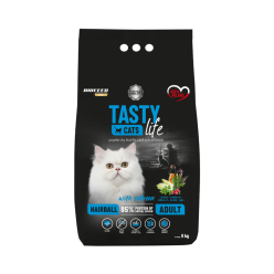 Karma dla kotów Tasty Cats Life HAIRBALL z łososiem 8 kg