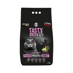 Karma dla kotów Tasty Cats Life STERILISED z królikiem 8 kg