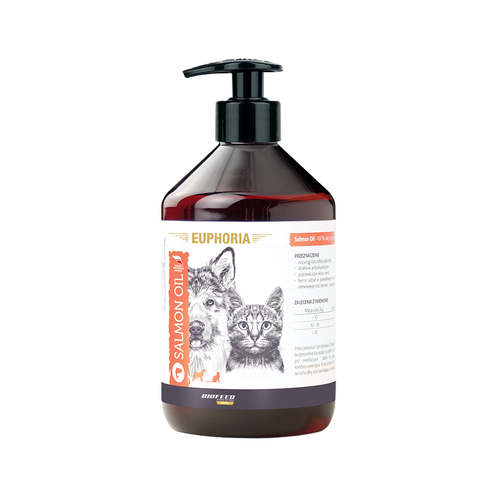 Olej z łososia dla psa i kota EUPHORIA Salmon Oil 1000 ml