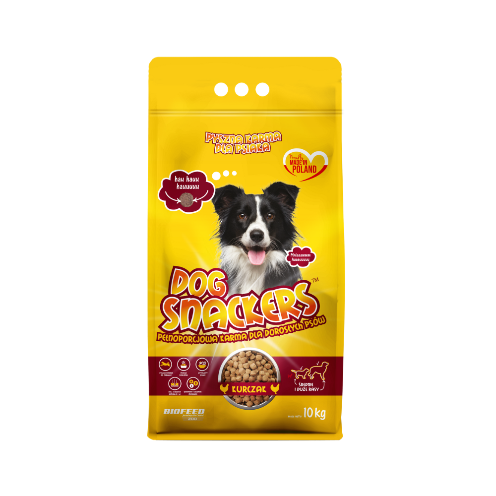 Karma dla psa Dog Snackers z kurczakiem (średnie i duże rasy) 10 kg