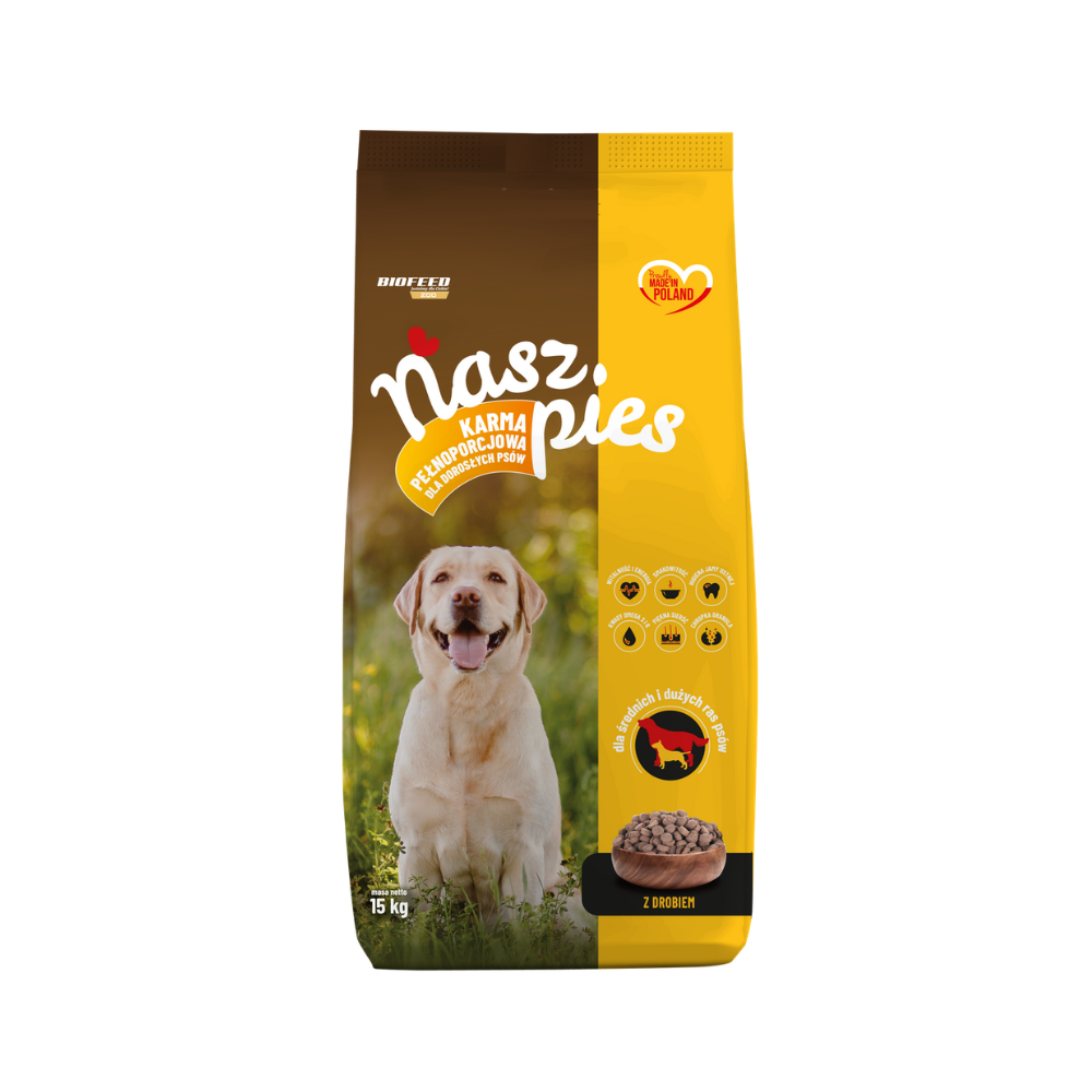 Nasz Pies karma dla psa z kurczakiem 15 kg
