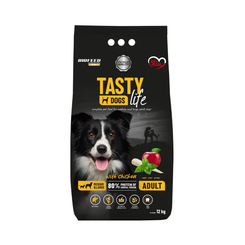 Karma dla psa Tasty Dogs Life z kurczakiem 12 kg (średnie i duże rasy)