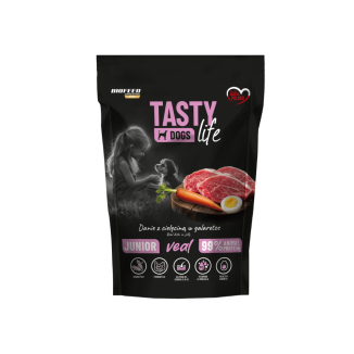 Mokra karma dla szczeniąt Tasty Dogs Life CIELĘCINA 90% - danie w galaretce (saszetka) 500 g