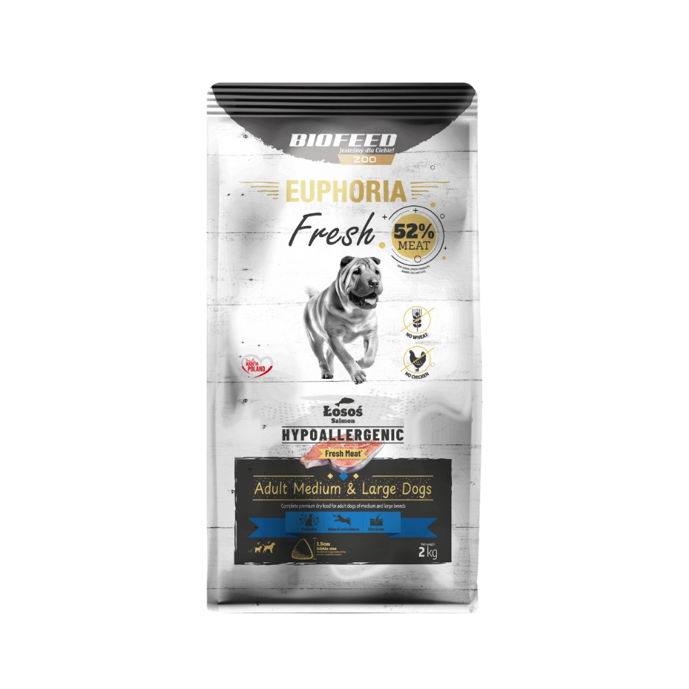 EUPHORIA FRESH MEAT ADULT HYPO SALMON M/L 2KG
