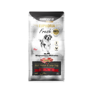Karma dla psów EUPHORIA Fresh z wieprzowiną i wołowiną (średnie i duże rasy) 2 kg