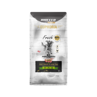 Karma dla psów EUPHORIA Fresh z indykiem i jagnięciną (średnie i duże rasy) 12 kg