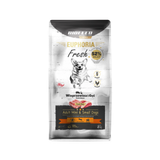 Karma dla psów EUPHORIA Fresh z wieprzowiną i gęsią (mini i małe rasy) 2 kg