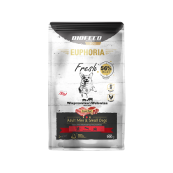 Karma dla psów EUPHORIA Fresh z wieprzowiną i wołowiną (mini i małe rasy) 0,5 kg