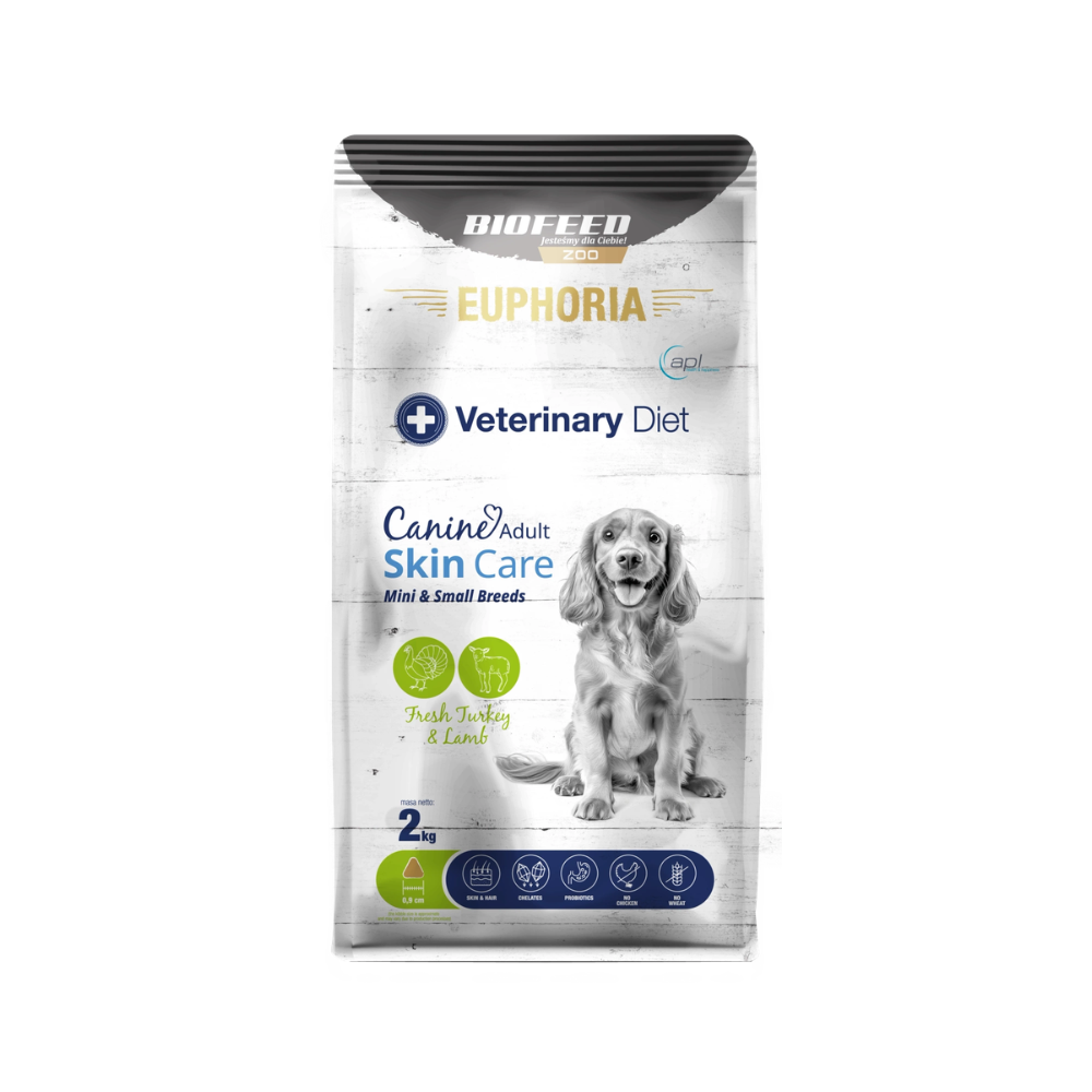 Karma dla psów EUPHORIA Veterinary Diet Canine SKIN CARE Indyk & Jagnięcina (mini i małe rasy) 2 kg