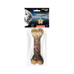 Kość dla psa w skórze łososia 12 cm
