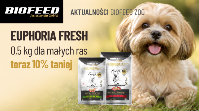 EUPHORIA Fresh 0,5 kg dla małych ras teraz 10% taniej